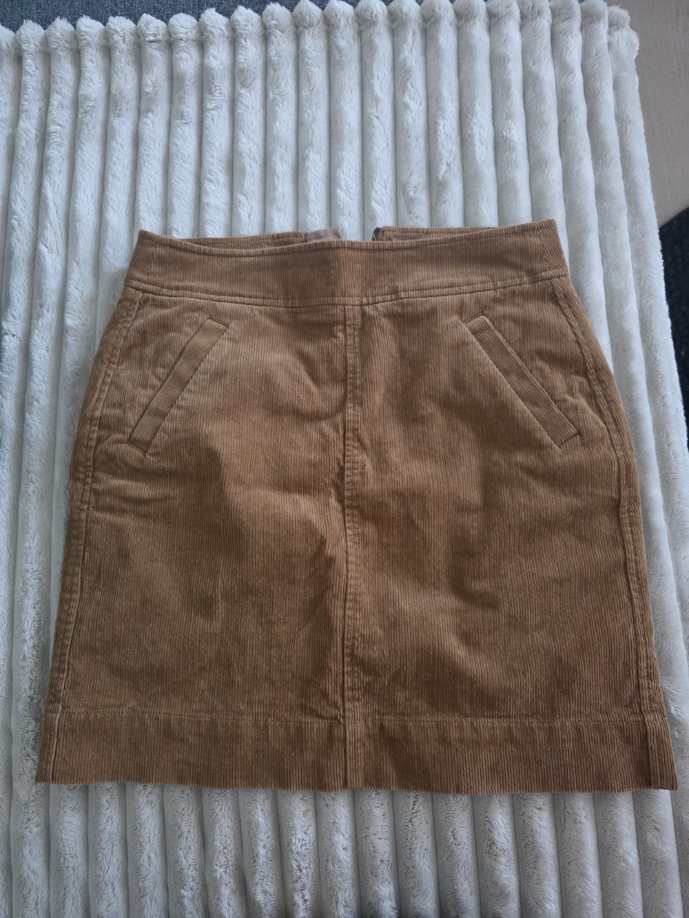 LOFT Tan Corduroy Mini Skirt with Welt Pockets